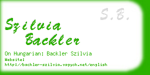 szilvia backler business card